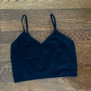Black Spaghetti Strap Crop Top